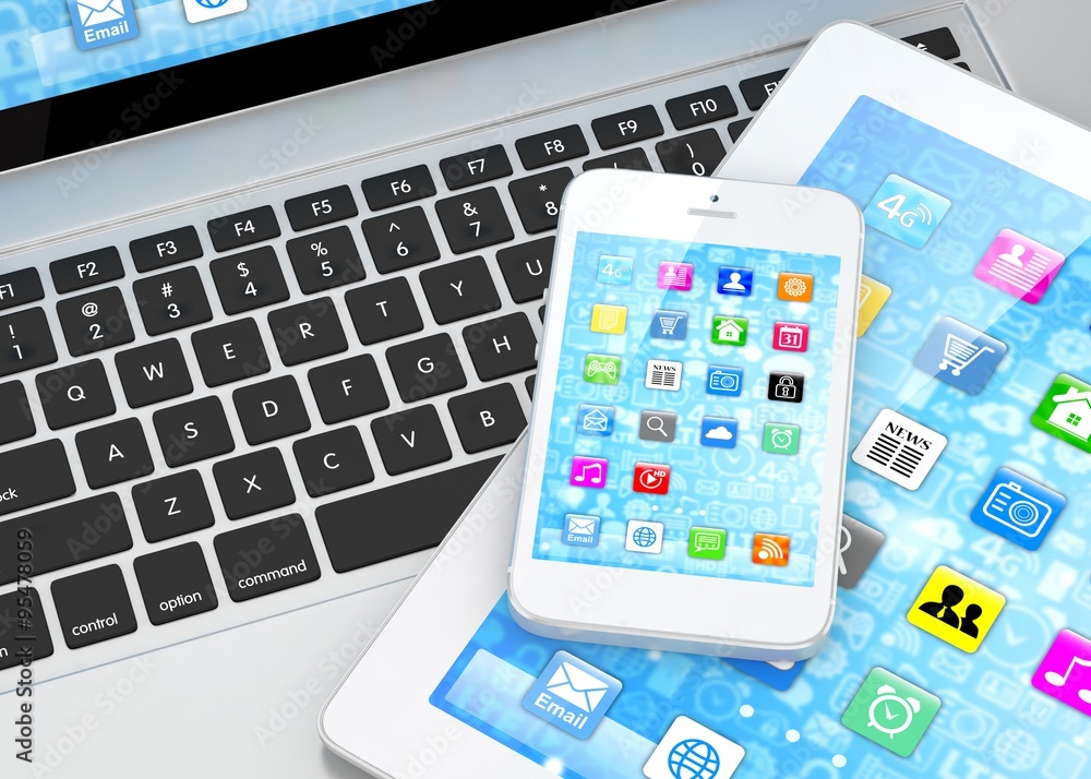 Laptop, phone and tablet pc. Laptop, phone and tablet pc.
