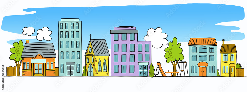 Street of Buildings illustration