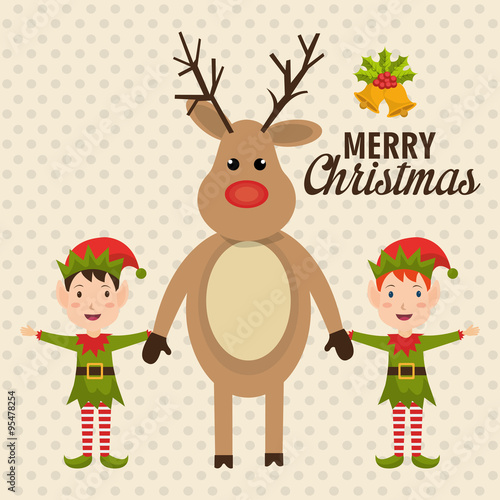 Merry christmas colorful card design