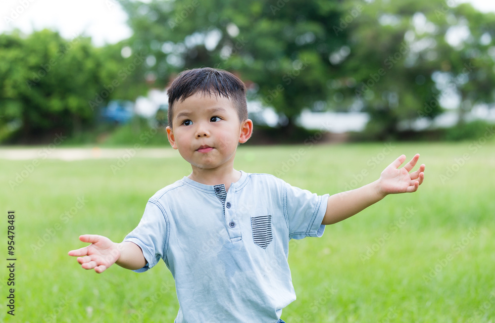 Little boy opening his arms like a hug Little boy opening his arms like a hug