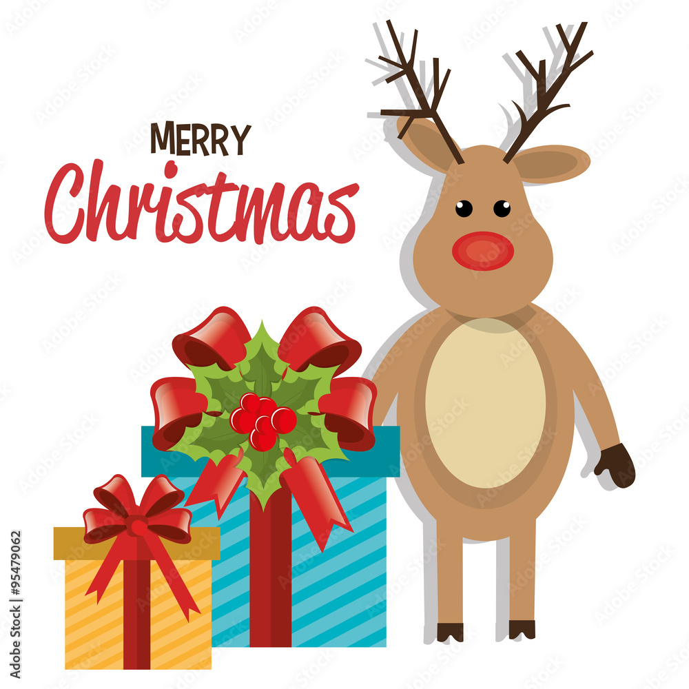 Merry christmas colorful card design