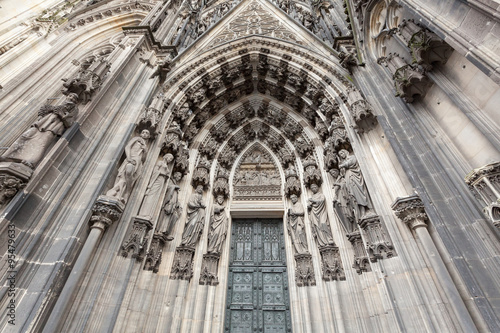 Entrance to Cologne Cathedral Dom. Cologne, North Rhine-Westphalia, Germany