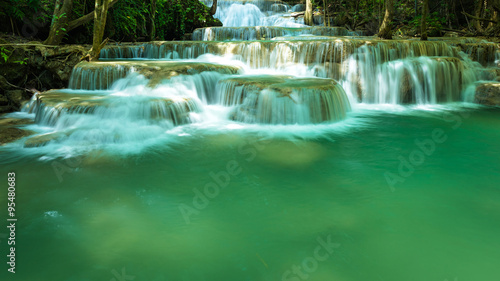 Huay Mae Kamin waterfall. Located at the Kanchanaburi province, Thailand