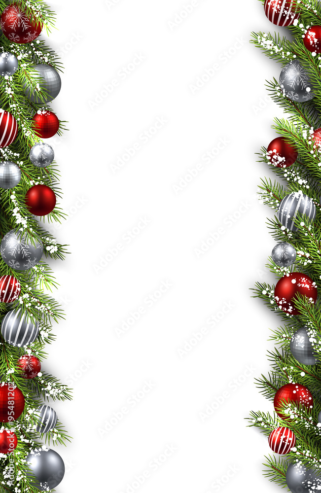 Card with fir branch. Card with fir branch.