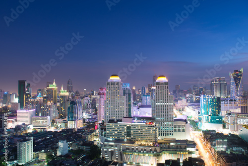Bangkok cityscape at twilight, Thailand © nattapan72