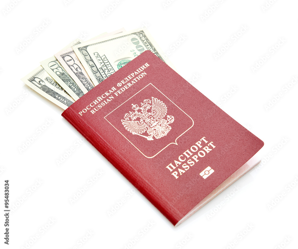 Russian passport with American dollars Russian passport with American dollars