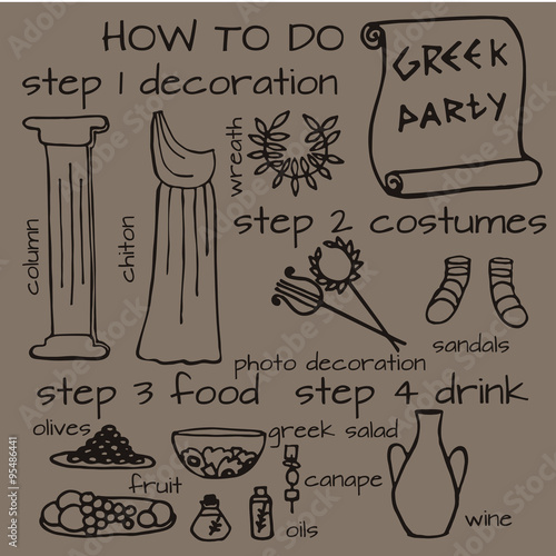 ancient greek party ideas, Greece elements