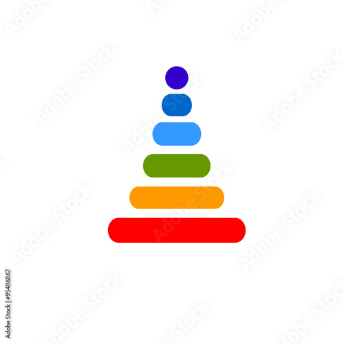 baby rainbow pyramid flat vector icon
