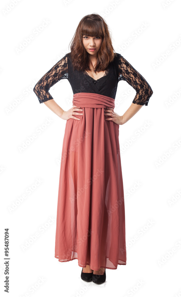 happy young woman full body standing happy young woman full body standing