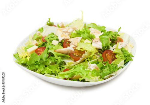 mediterranean salad isolated on white background