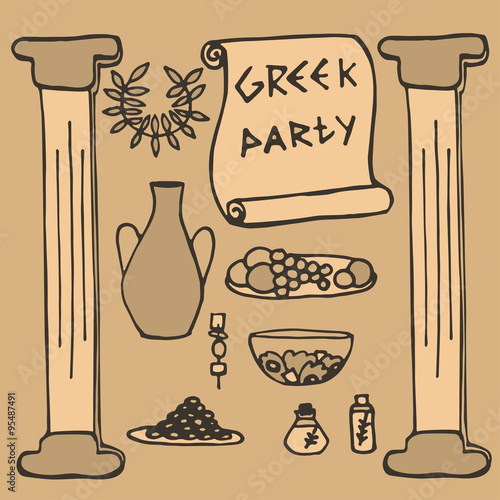 ancient greek party ideas, Greece elements