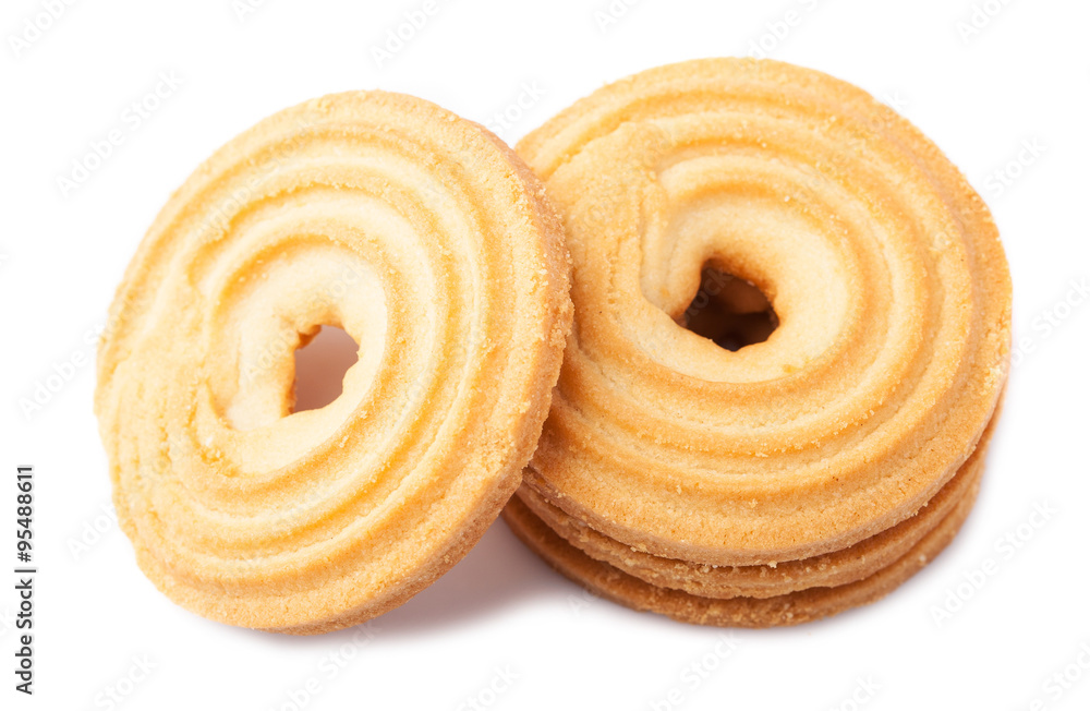 rings biscuits pile isolated on a white background rings biscuits pile isolated on a white background