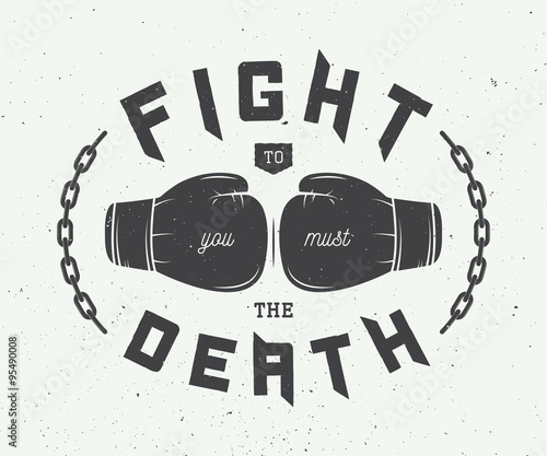 Boxing slogan with motivation. Vector illustration