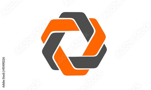 Elements of hexagons, pentagons, squares, triangles and combinations for connections logo, group, business