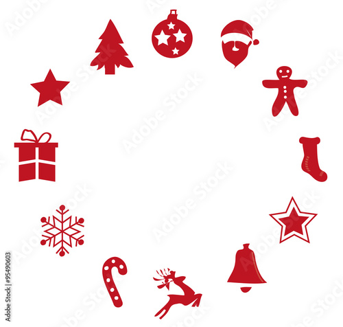 Décorations de Noël suspendus, or, isolé, fond 