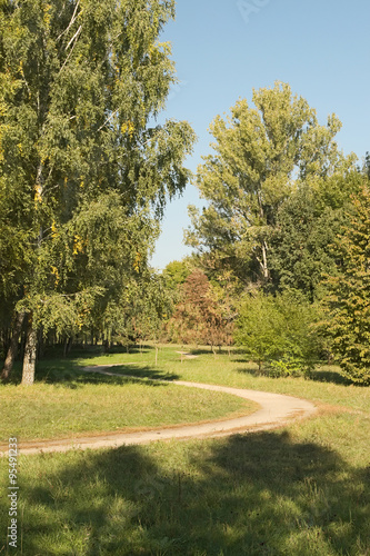 Footpath in autumn park (Arboretum “Alexandria” Bila-tserkva