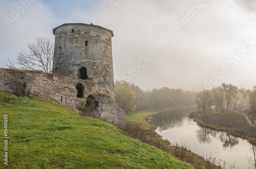 Canvastavla Gremyachaya Tower in Pskov, Russia.