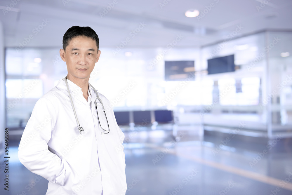 Asian young doctor in a hospital. Asian young doctor in a hospital.