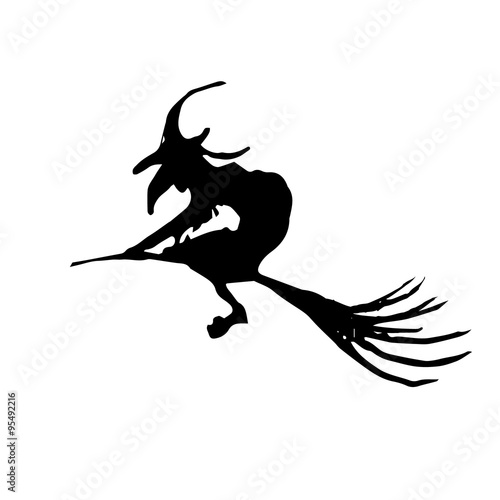 Witch on a broomstick (Halloween)