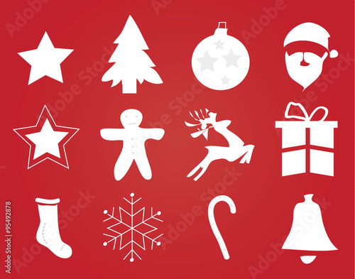 Décorations de Noël suspendus, or, isolé, fond 