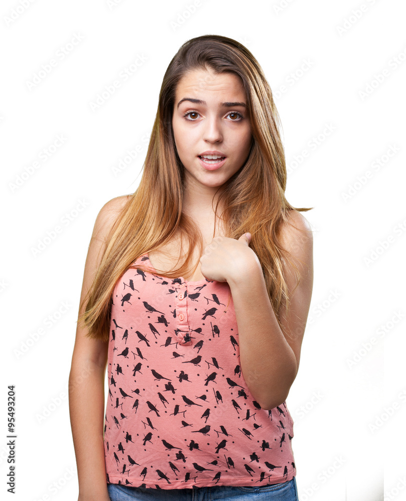 young pretty woman surprised on white background young pretty woman surprised on white background