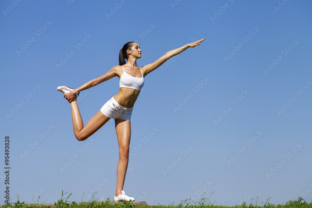 Girl doing exercises