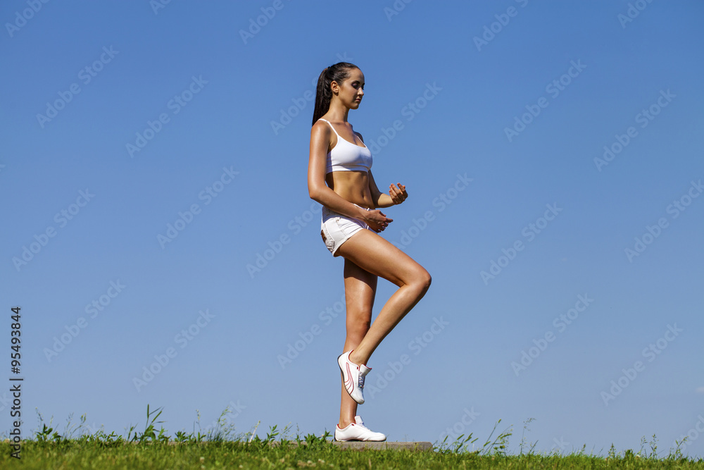 Girl doing exercises Girl doing exercises