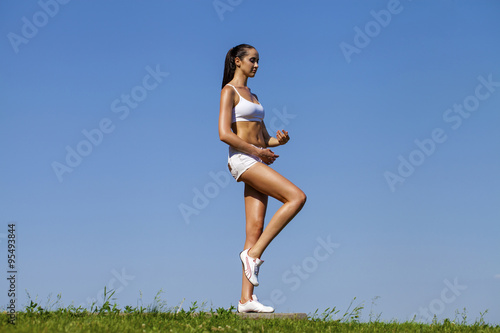 Girl doing exercises