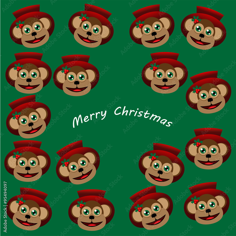 Christmas monkeys card Christmas monkeys card