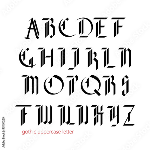 Blackletter modern gothic font.