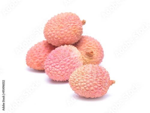 lychee (Litchi chinensis) fruit isolated on white background