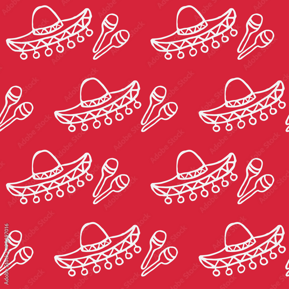 mexican background sombrero and maracas mexican background sombrero and maracas