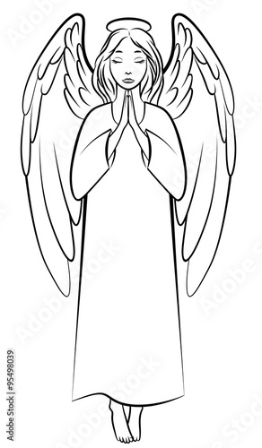Contour praying angel