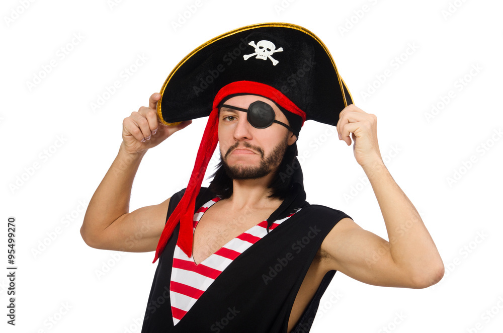 Man pirate isolated on the white background Man pirate isolated on the white background
