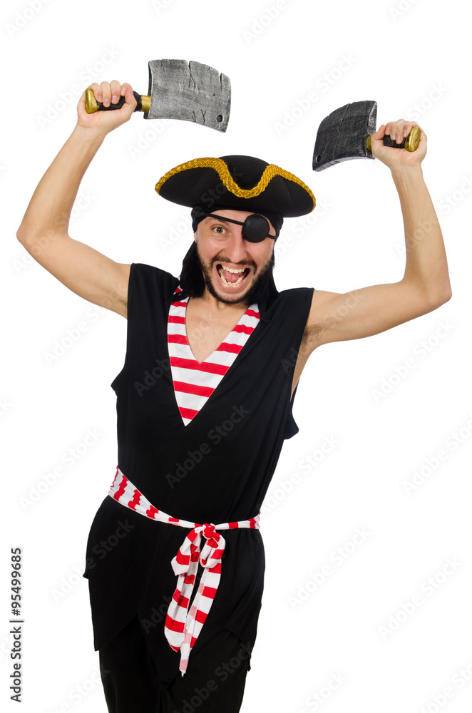 Man pirate isolated on the white background Man pirate isolated on the white background