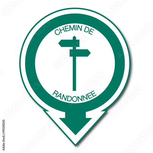 Panneau chemin de randonnée.