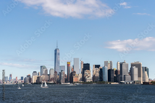 Skyline of New York city Manhattan over Hudson river.