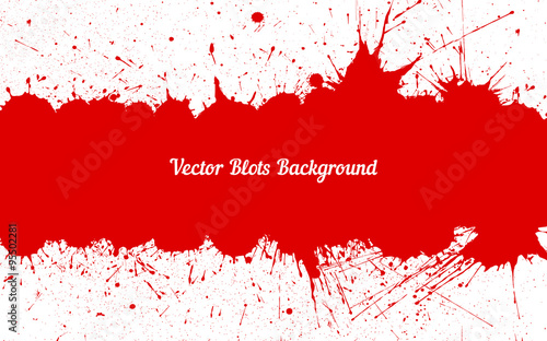 Vector red ink splashes with space for text over white