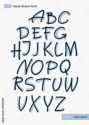 Hand-drawn vector alphabet.