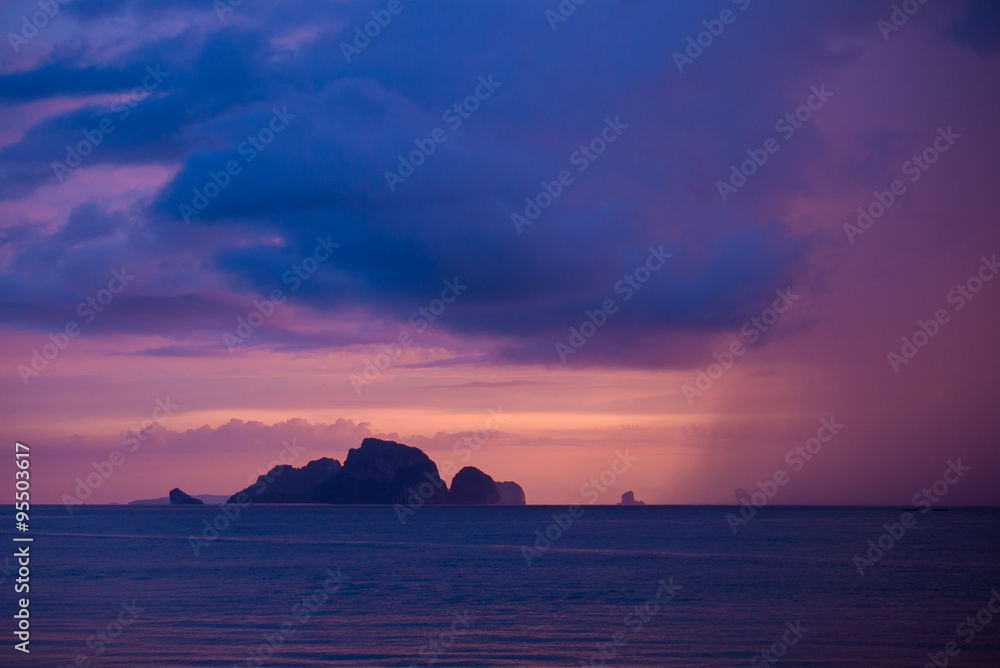 Sunset at Beach, Krabi Thailand