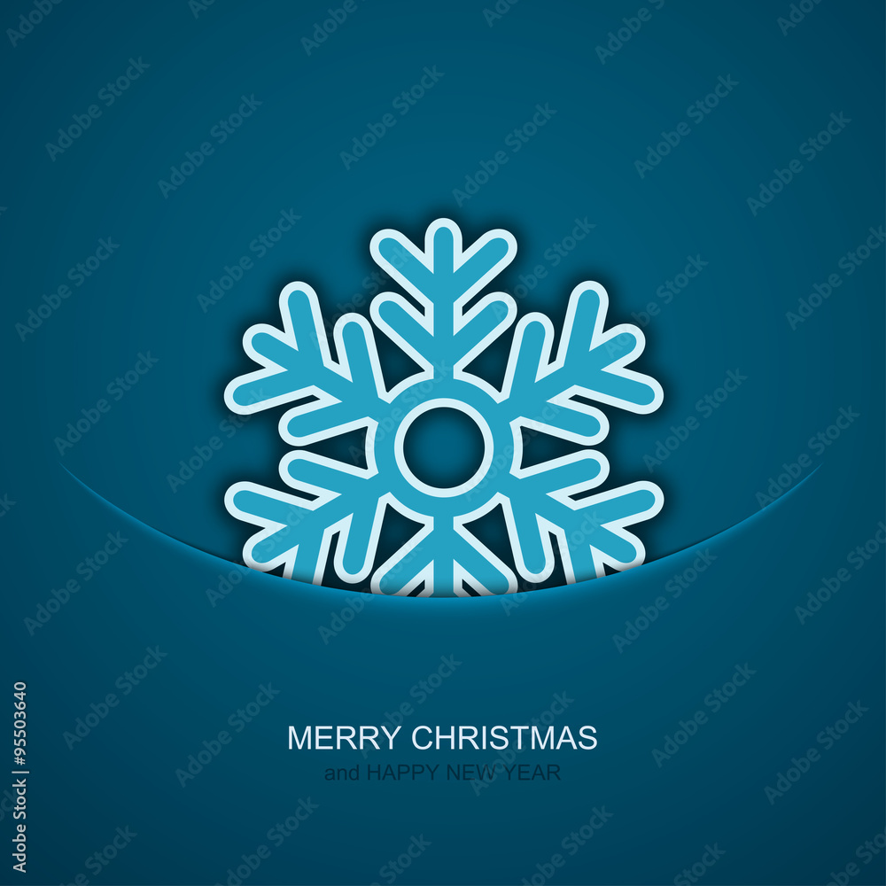Vector modern christmas snowflakes on blue Vector modern christmas snowflakes on blue