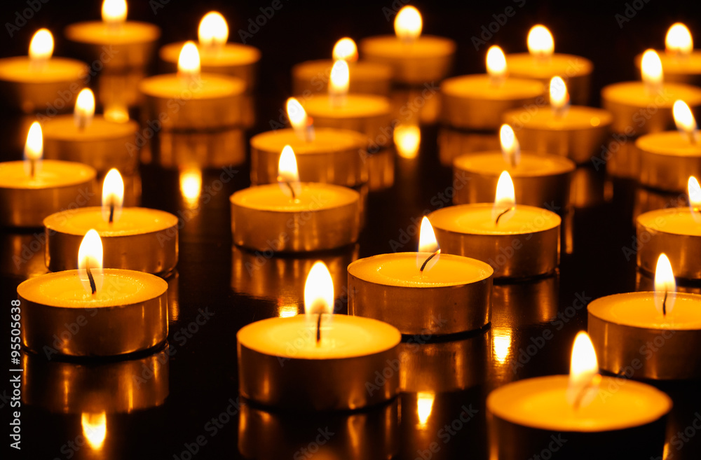 Many burning candles with shallow depth of field Many burning candles with shallow depth of field