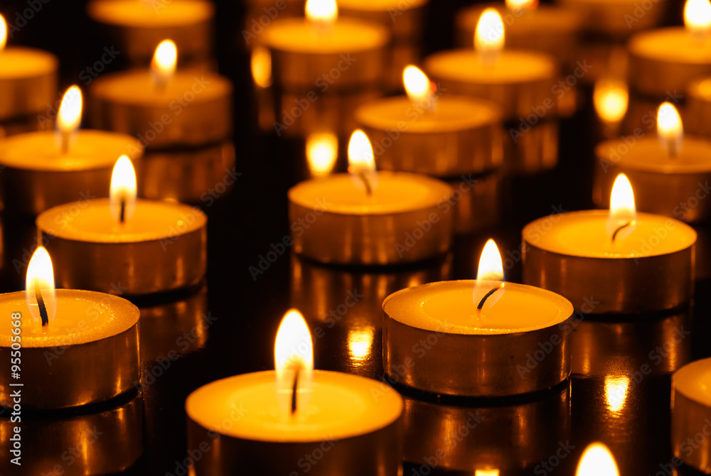 Many burning candles with shallow depth of field Many burning candles with shallow depth of field