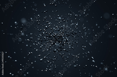 Abstract Rendering of Low Poly Chaotic Particles. © VAlex