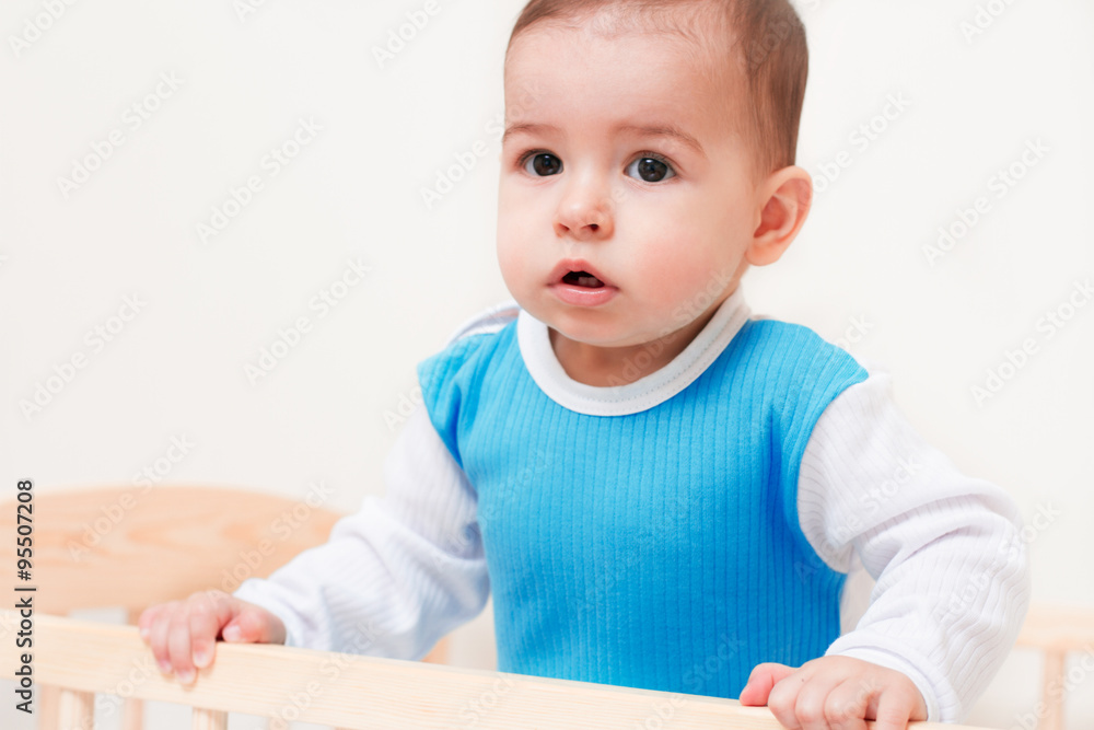 Beautiful baby toddler portrait on white background Beautiful baby toddler portrait on white background