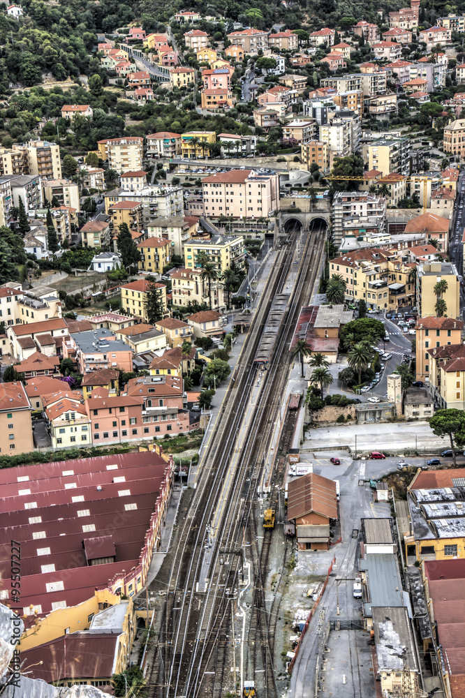Fototapeta premium Finale Ligure, la ferrovia