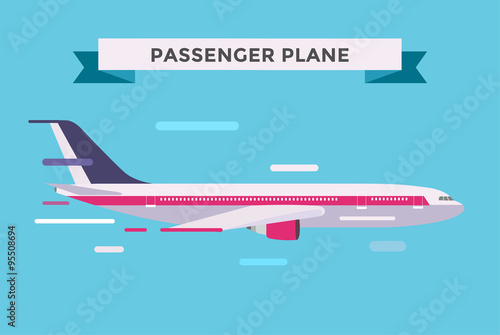 Civil aviation travel passanger air plane vector illustration