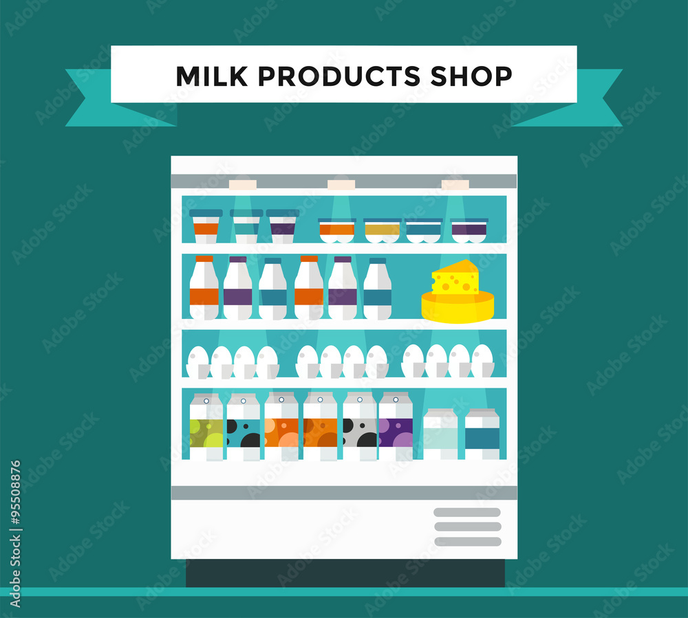 Milk products shop stall with