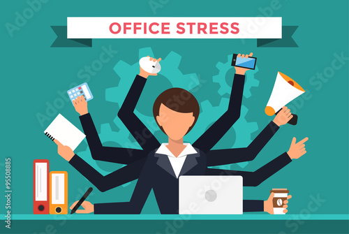 Office job stress work vector illustration
