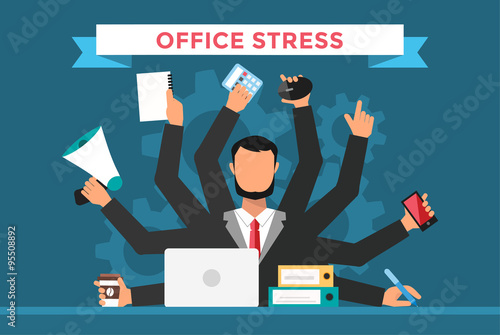 Office job stress work vector illustration